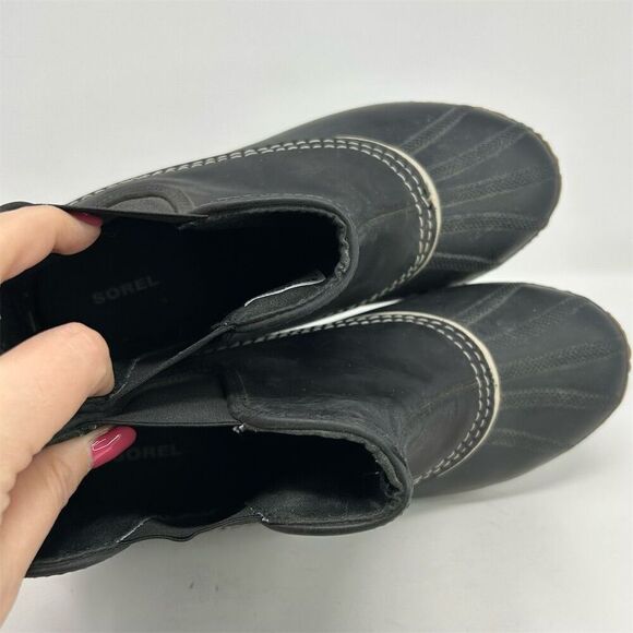 Sorel Women's Out N About Chelsea Black Waterproof Slip On Boots Size 11 - Picture 11 of 13